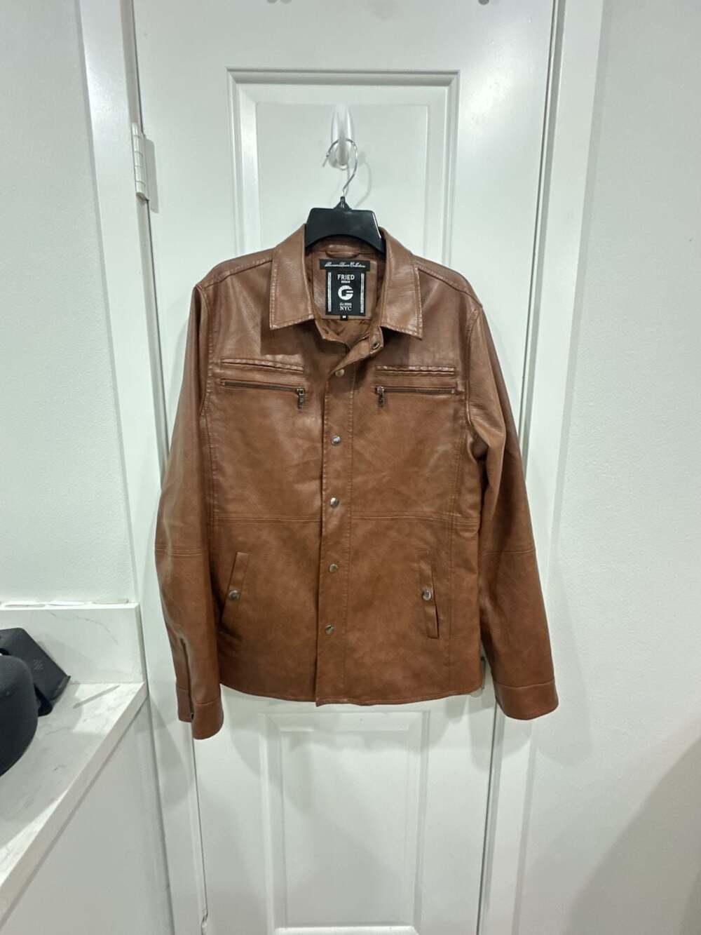 Fried Denim Premium Collection Brown Faux Leather Jacket
